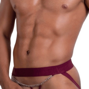 jock-thong bordeaux élégant