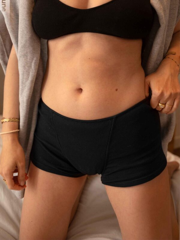 Boxer menstruel noir coton bio