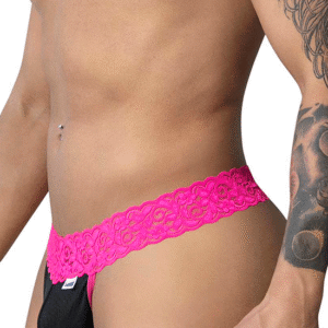 String en dentelle Lingerie-univers rose vif