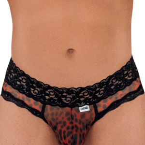 string dentelle résille léopard