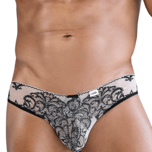 culotte en dentelle nude et noir