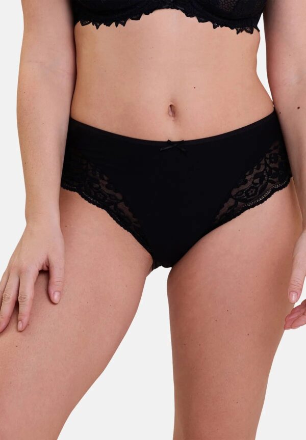lot de 2 slips midi en coton noir