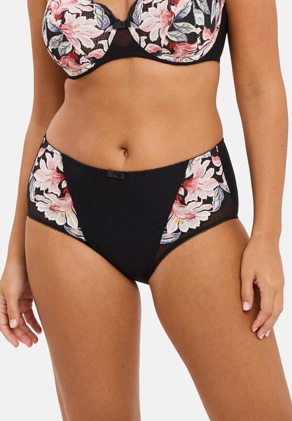 Culotte Rosa Aquarelle Florale Noire