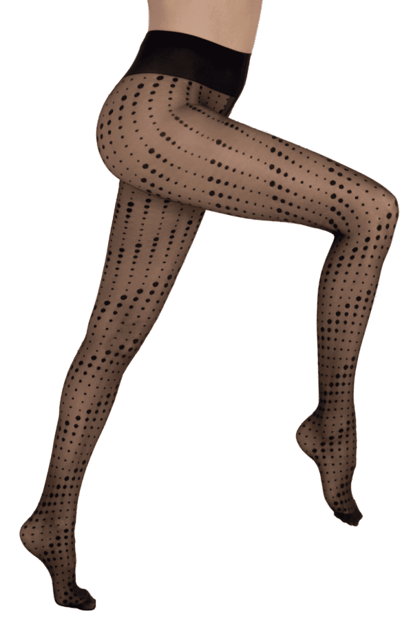 Collant motif pois noir