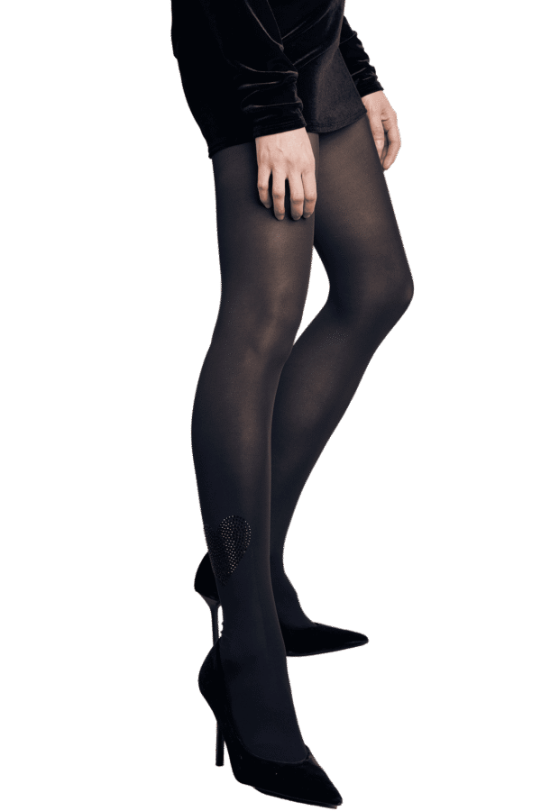 collant coeur noir