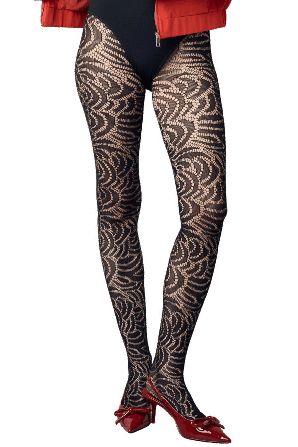 Collant noir en dentelle résille