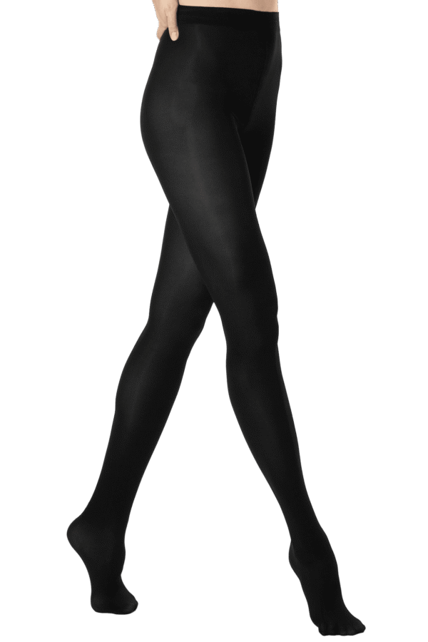 collant opaque satiné noir