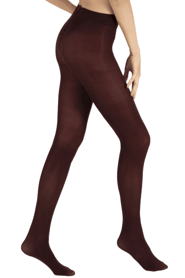 collant opaque satiné bordeaux