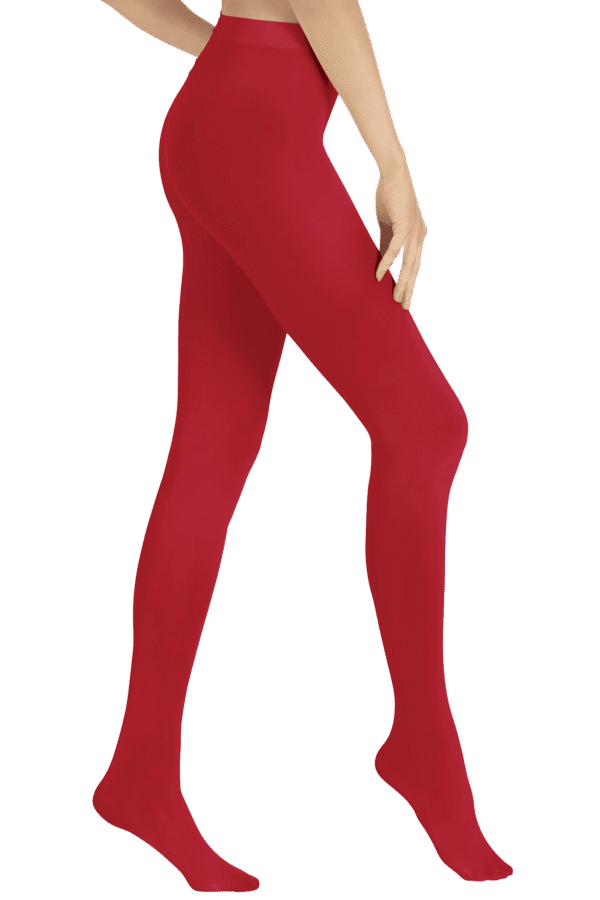 collant opaque satiné rouge