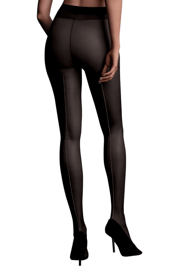 collant transparent noir argent