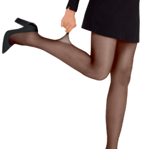 Collant transparent satiné noir