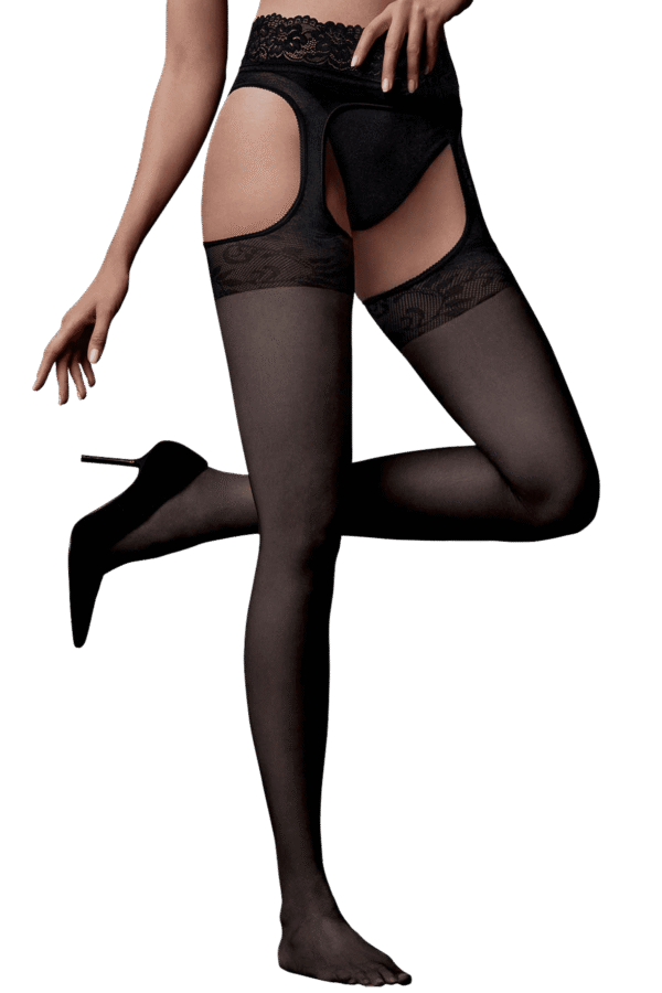 Collant transparent noir