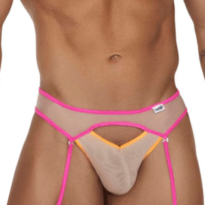 Lingerie-univers Garter Jock Set Beige-neon