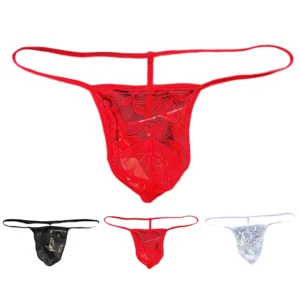 Lingerie transparente homme - string en dentelles