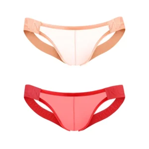 Lingerie transparente homme -lot de 2 (Orange et rouge)