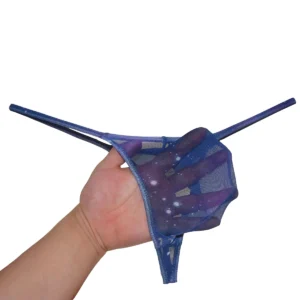 Lingerie transparente homme - string en voile