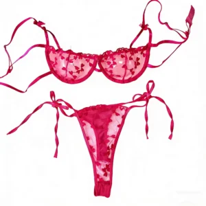 Ensemble de lingerie de nuit pour femme, magnifique et sexy, 2 pièces, broderie florale, sous-vêtements érotiques, ensemble de lingerie érotique, soutien-gorge érotique