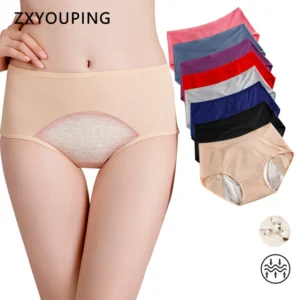 Culottes menstruelles grandes tailles pour femmes, taille L à 6XL, anti-fuites, taille haute, physiologiques et respirantes.