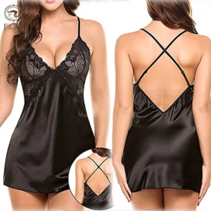 Nuisette érotique, lingerie sexy pour femmes, lingerie porno, limitation en soie glacée, lingerie érotique pour femmes, vêtements de nuit en dentelle sexy, sous-vêtements