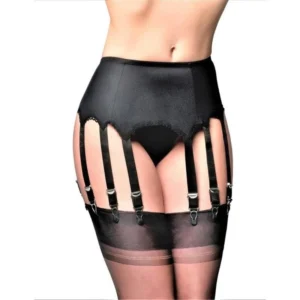 Porte-jarretelles sexy pour femme avec 10 clips pour bas