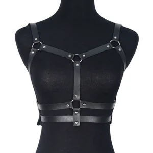 Harnais gothique pour femme en cuir PU orné de clous, harnais ajustable, lingerie gothique bondage