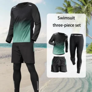 Maillot de bain homme et femme, pantalon de bain à manches longues avec protection solaire, veste de natation, vêtements de plongée avec short de surf