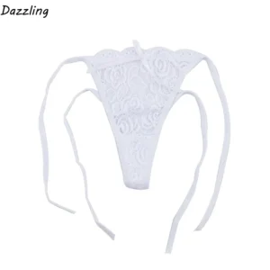 Strings, sous-vêtements féminins, culottes en dentelle à fleurs, lingerie transparente