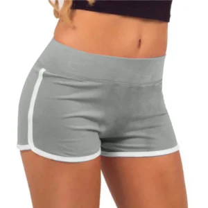 Short de sport basique pour femme, coupe ajustée, style boxer, séchage rapide, idéal pour le jogging et le fitness.