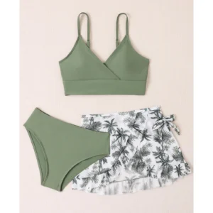 Ensemble bikini deux pièces pour filles, brassière, haut de bikini, culotte, maillot de bain tankini