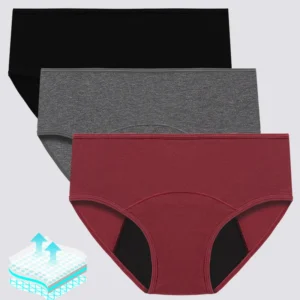Culottes menstruelles en coton pour femmes, flux abondant, post-partum, absorbantes et anti-fuites, grande taille. Sous-vêtements féminins.