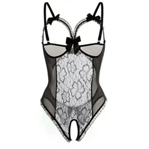Lingerie érotique pour femmes, sous-vêtements sexy, tenue porno, robe sexy à nœud ouvert, costume sexy à entrejambe ouverte, lingerie transparente grandes tailles