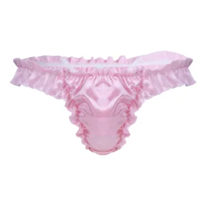 iEFiEL Lingerie pour homme sexy en promotion : slips bikini à volants doux et brillants, strings, sous-vêtements respirants