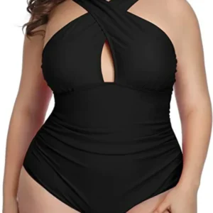 Maillot de bain une pièce sexy grande taille 4XL 5XL pour femmes rondes, effet push-up, amincissant, idéal pour la plage et la natation.