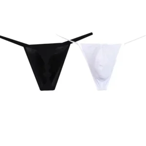 String sexy pour homme, slip bikini respirant avec poche, sous-vêtements pour homme, culotte en soie glacée, à porter au quotidien.
