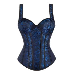 Corset gothique vintage pour femme, bustier sexy à bretelles, fermeture éclair, brocart, push-up, lingerie grande taille