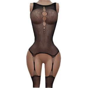 Lingerie noire de nuit - Vêtements de nuit sexy, ajourés, élastiques, grandes tailles, confortables et respirants pour adultes