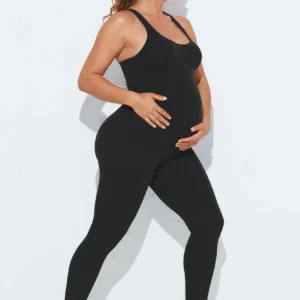 Combinaisons de maternité unies dos nu, body gainant, tenues de yoga, pilates et sport pour femmes enceintes