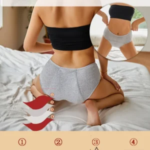 Culotte menstruelle taille basse pour femme, 5 couches, style physiologique, sous-vêtements féminins ultra-intimes et respirants.