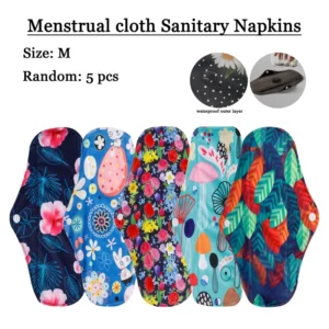 Lot de 5 ou 10 serviettes hygiéniques lavables et réutilisables pour femmes, en tissu, pour la vente en gros.
