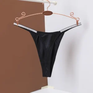 String pour femme, doux et confortable, couleur unie, sous-vêtement sexy avec ceinture fine. Lingerie féminine.