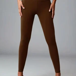 Legging de yoga marron pour femme, taille haute, effet seconde peau, push-up fessier, legging de sport, legging de course, bas de compression sexy rehaussant les hanches