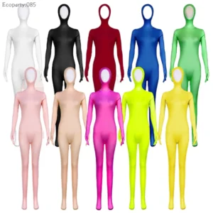 Combinaison intégrale Zentai pour femmes et hommes, visage ouvert, coupe seconde peau, en spandex, body pour adultes, costume de cosplay