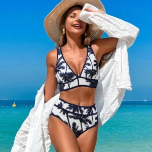 Nouveau maillot de bain deux pièces pour femme, couleur unie, style monokini push-up.