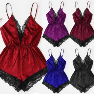 Lingerie sexy, nuisette, peignoir en satin de soie confortable et soyeux, kimono sans manches, peignoir court, pyjama