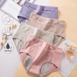 Culottes menstruelles en coton physiologique, anti-fuites, taille mi-haute, pour femmes. Sous-vêtements sexy.