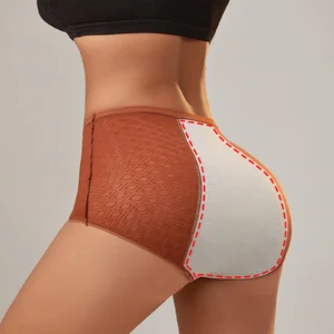 Culottes menstruelles respirantes et anti-fuites pour femmes, en jacquard, extensibles et confortables au quotidien.