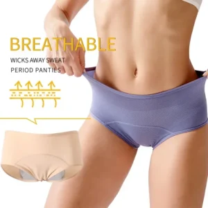 Culottes menstruelles grandes tailles pour femmes, sans coutures, taille basse, respirantes, pour sous-vêtements physiologiques anti-fuites.