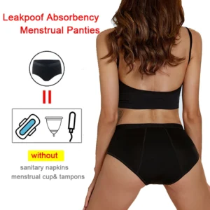 Lot de 3 culottes menstruelles à flux abondant, 4 couches, sous-vêtements physiologiques pour femmes, taille UE, absorption optimale, anti-fuites, incontinence Brie