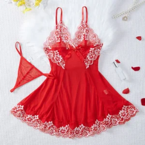 Ensemble nuisette et pyjama culotte, sous-vêtements féminins en dentelle transparente, vêtements de nuit sexy, lingerie sexy pour la nuit