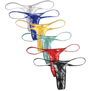 Sous-vêtements pour hommes : string transparent, micro-tanga sexy, slip string en maille transparente, string taille basse confortable.